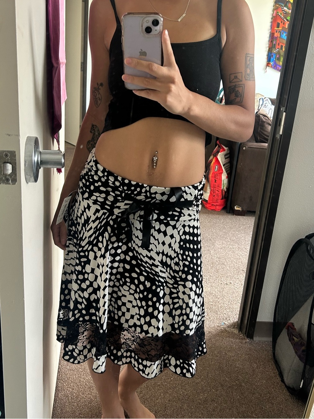 New with tags Studio 253 black & white polka dot skirt